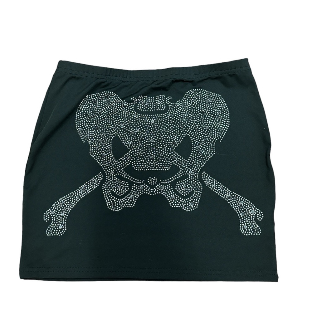 Shein Black + Rhinestone Mini Skirt